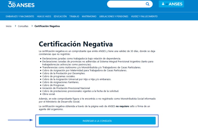 Certificación negativa 2